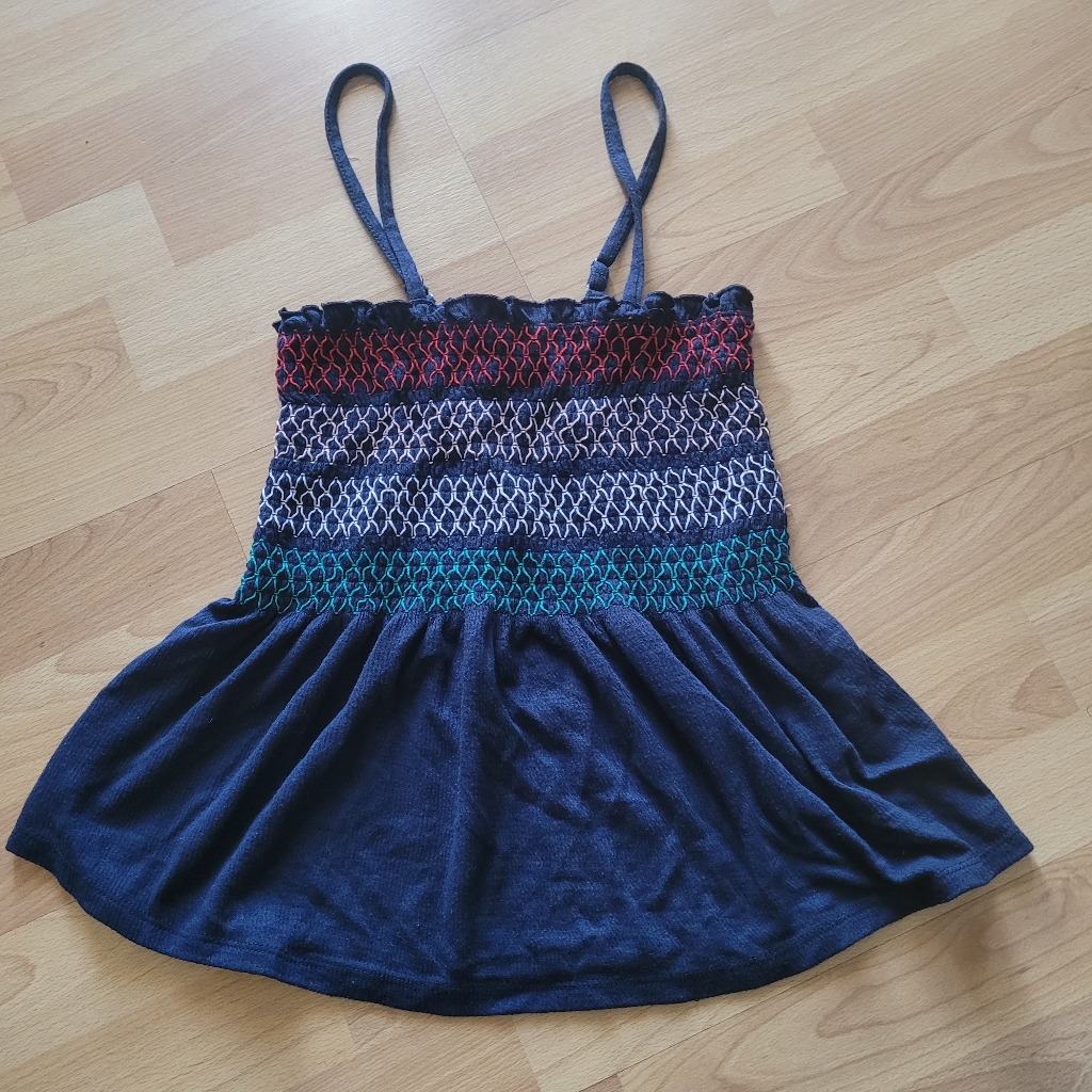 Smocked Peplum Babydoll Plaid Crop Babydoll Cami